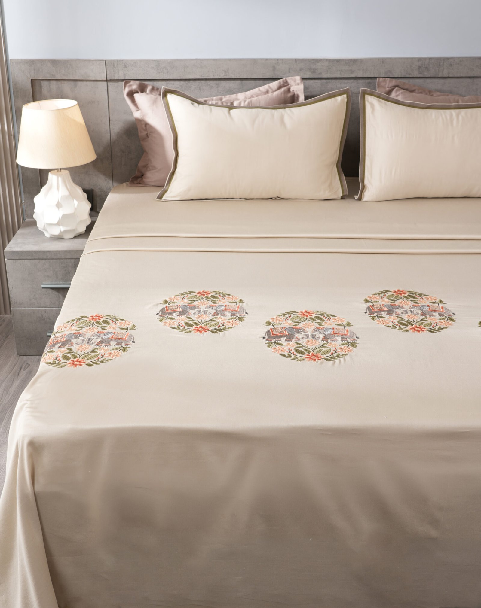 Embroidery Bedsheet with 2 Pillow Covers